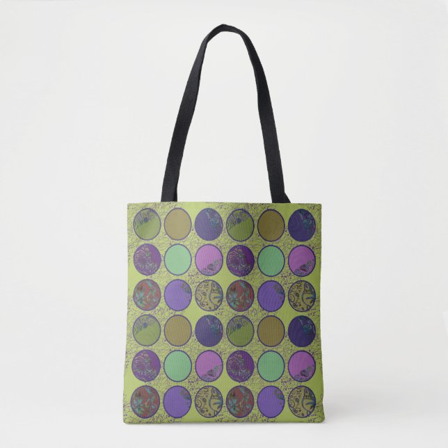 All-Over Dense Abstract Circle Pattern Tote Bag (Front)