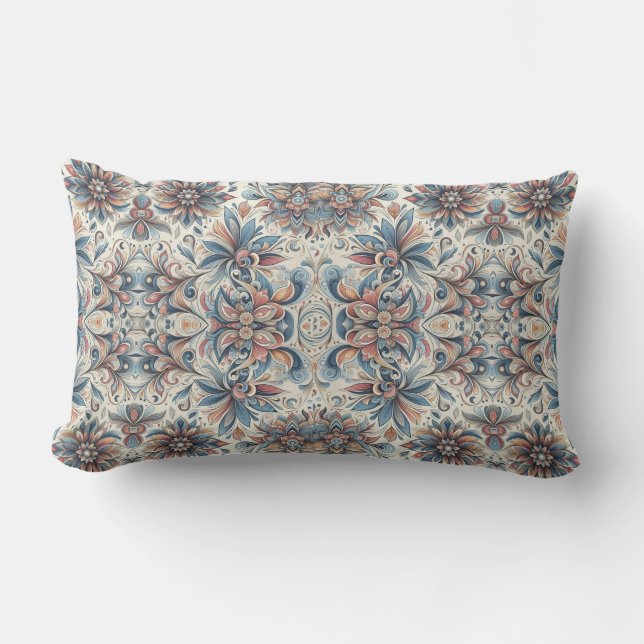 All Over Floral Design Lumbar Pillow (Front)