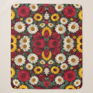 All Over Floral Design Sherpa Blanket