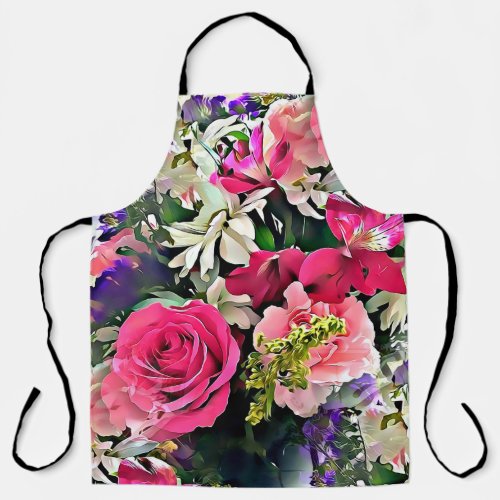 All_Over Floral Tropical Flower Print Apron