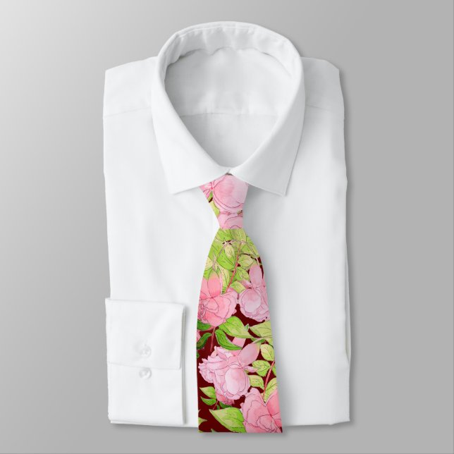 All over flowers big bold and very different  neck tie (Tied)