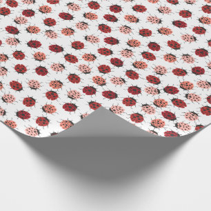 All Over Ladybugs Pink & Red Wrapping Paper