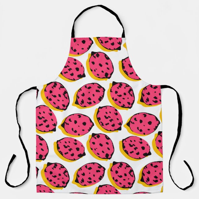 all over lemon pattern vintageabstract, art, backg apron (Front)