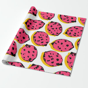 all over lemon pattern vintageabstract, art, backg wrapping paper