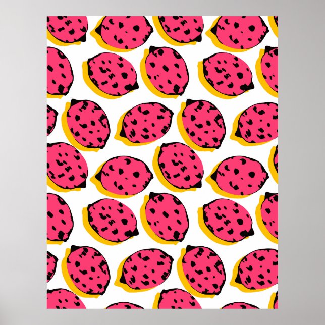 all over lemon patternabstract,art,background,cart poster (Front)