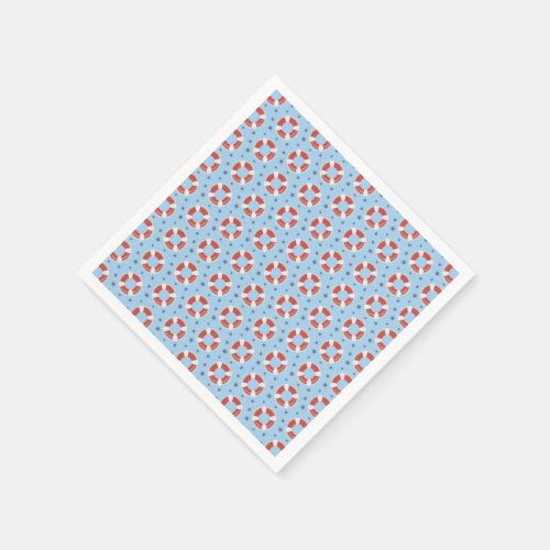 All Over Life Buoys Pattern Paper Napkin