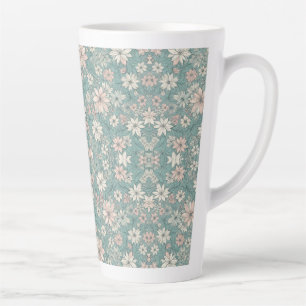 All Over Light Floral Pattern Latte Mug