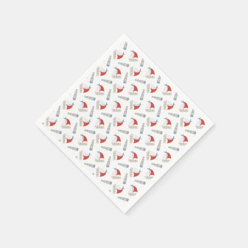 All Over Little Boats Pattern Paper Napkin