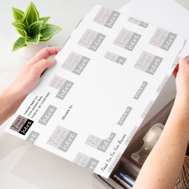 All Over Logo QR Code Rigid  Envelope Mailers (Desk)