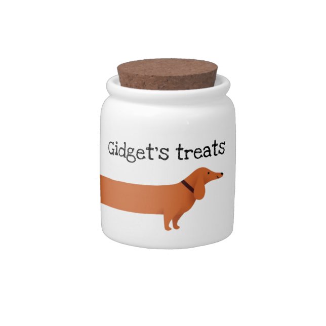 All over long body dachshund treat jar (Right)