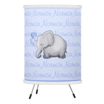 All-over Name Cute Baby Elephants Nursery Tripod Lamp by EleSil at Zazzle