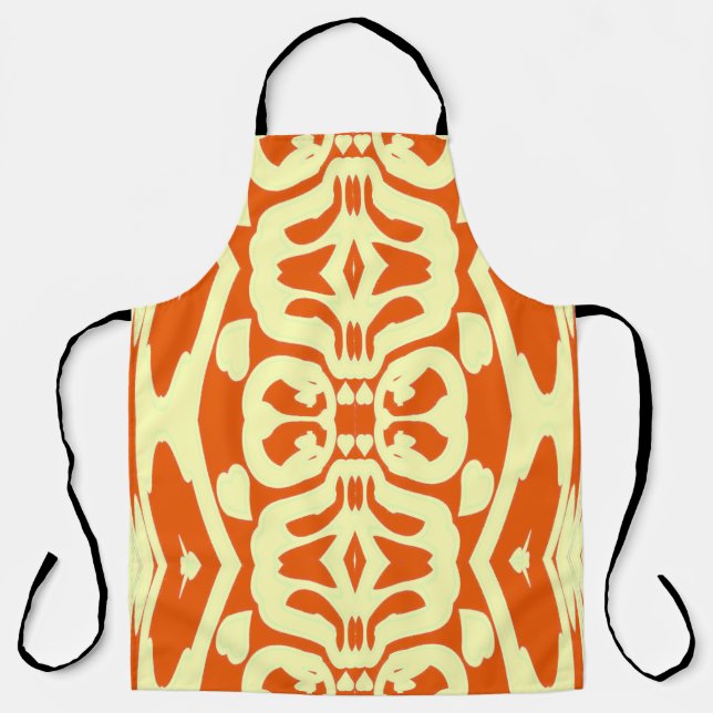 All-Over Print Apron, A red yellow fabric pattern Apron (Front)