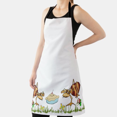 All Over Print Apron Ants Apple Pie Grass Floral