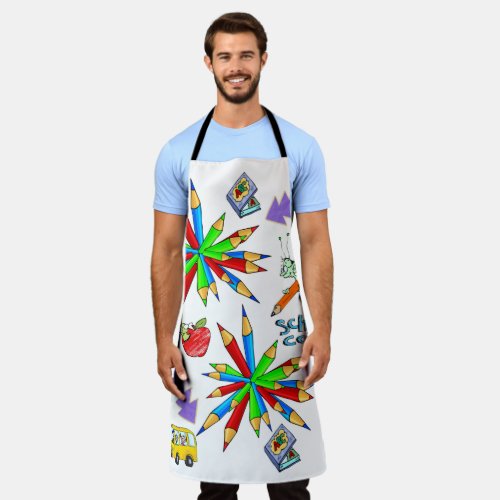 All Over Print Apron Back to School is Cool