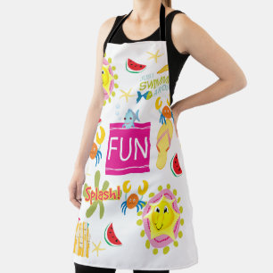 All Over Print Apron Beach House Fun Chef