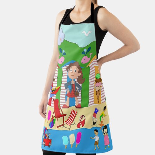 All Over Print Apron Beach Ice Cream