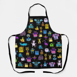 All-Over Print Apron - Black (Adult)