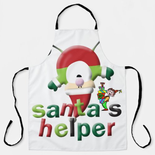 All_Over Print Apron Christmas Santas Helper 