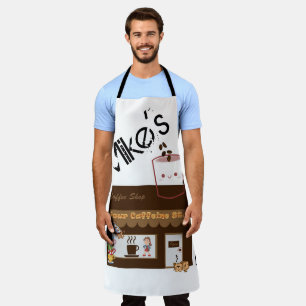 All Over Print Apron Coffee Shop Caffeine