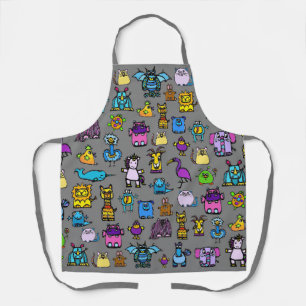 All-Over Print Apron - Gray (Adult)