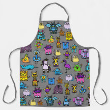 All-Over Print Apron - Gray (Adult Large)