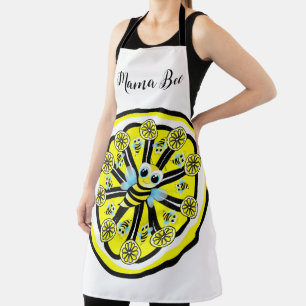 All Over Print Apron Happy Bumblebee Lemon Mama Be