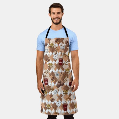 All Over Print Apron Hot Chocolate Marshmallow