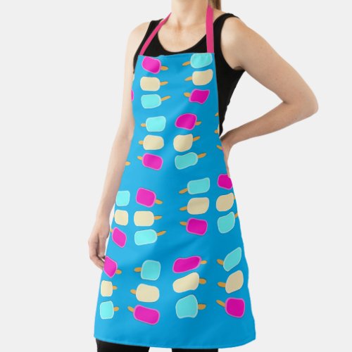 All Over Print Apron Ice Cream Blue