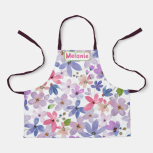 All-Over Print Apron Joyful Watercolor Flowers
