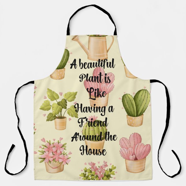 All-Over Print Apron, Large with Plant Quote Apron (Front)