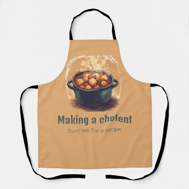 All-Over Print Apron Making a Cholent - Funny (Front)