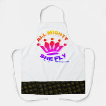 All-Over Print Apron, Medium All Mighty She Fly