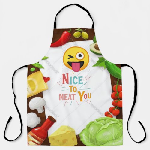 All_Over Print Apron nice to meat you 