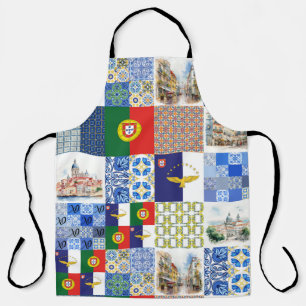 All-Over Print Apron of Portugal Flag and Azores