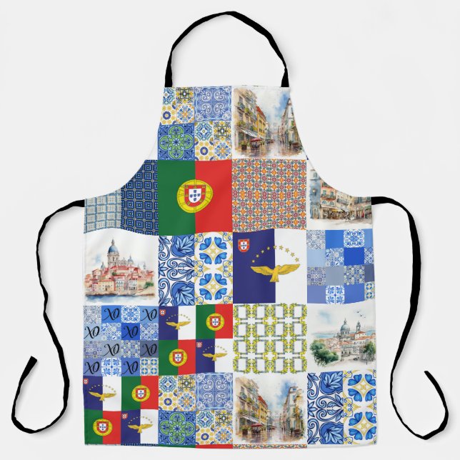 All-Over Print Apron of Portugal Flag and Azores  (Front)