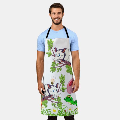 All Over Print Apron Possum Chick Frog Floral 