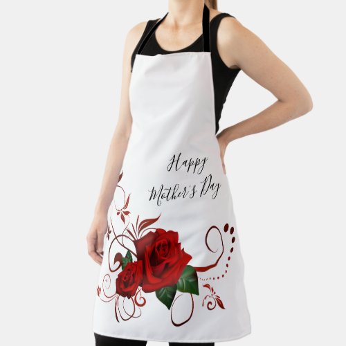 All Over Print Apron Red Rose Floral