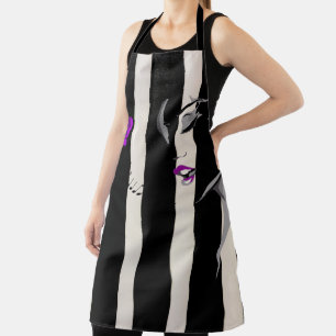 All Over Print Apron Stripe Black and White