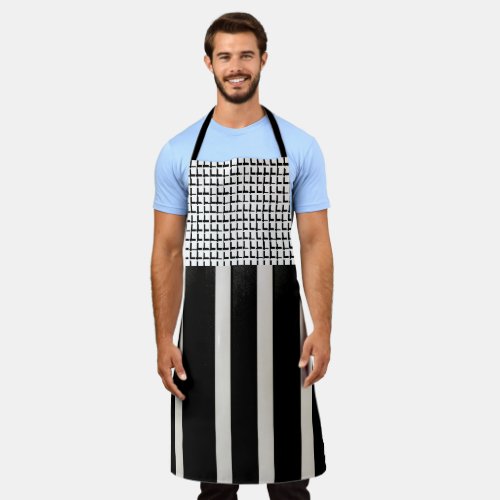 All Over Print Apron Stripe Black and White