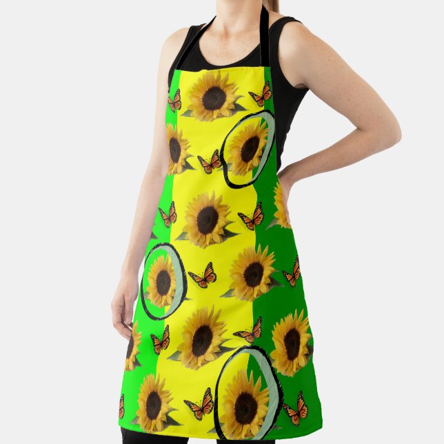 All Over Print Apron Sunflower Butterfly (Insitu)