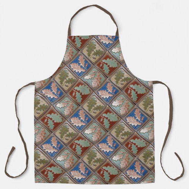 All-Over Print Apron With oak leaf tile pint (Front)