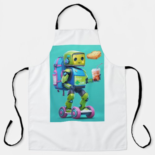 All_Over Print Apron with passionate male robot
