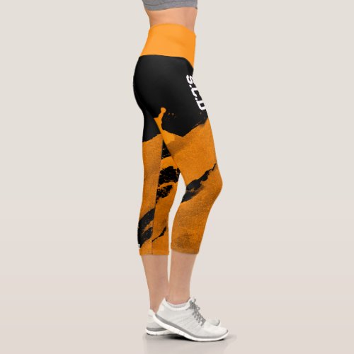  All Over Print Capri Leggings Brushy Orange