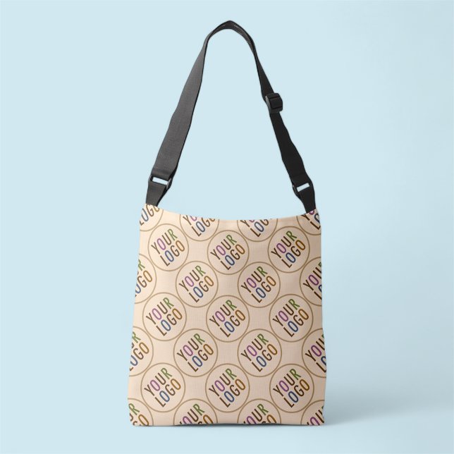 All Over Print Cross Body Tote Bag Custom Logo (MISOOK Beige All-Over-Print Crossbody Bag with Your Logo Pattern)