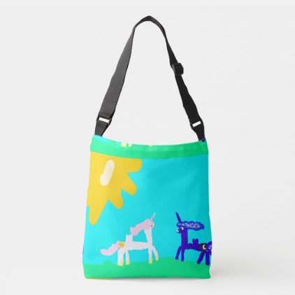 All-Over-Print Cross Ponies Body Bag, Medium Crossbody Bag