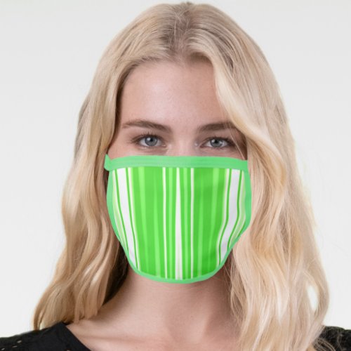 All_Over Print Face Mask Green White Stripe
