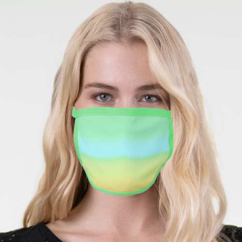 All_Over Print Face Mask Pastel Green Yellow Blue