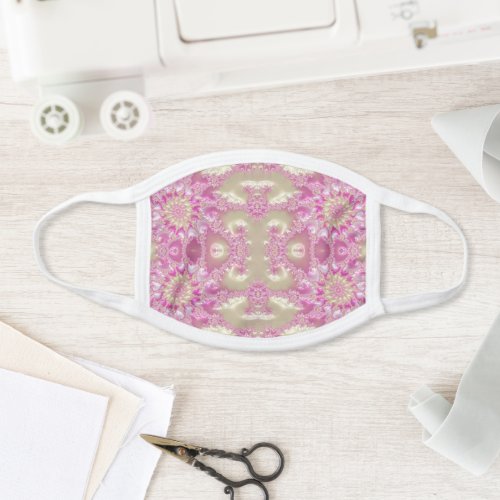 All_Over Print Face Mask Pink Yellow Floral White