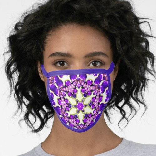 All_Over Print Face Mask Purple Pink Green Pearls