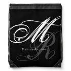 All-over-print Monogram Black Tote Bag